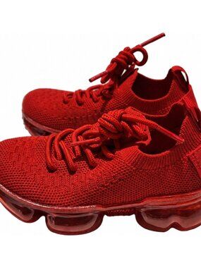Link Red Knit Air-Bubble Sneakers Sz 5